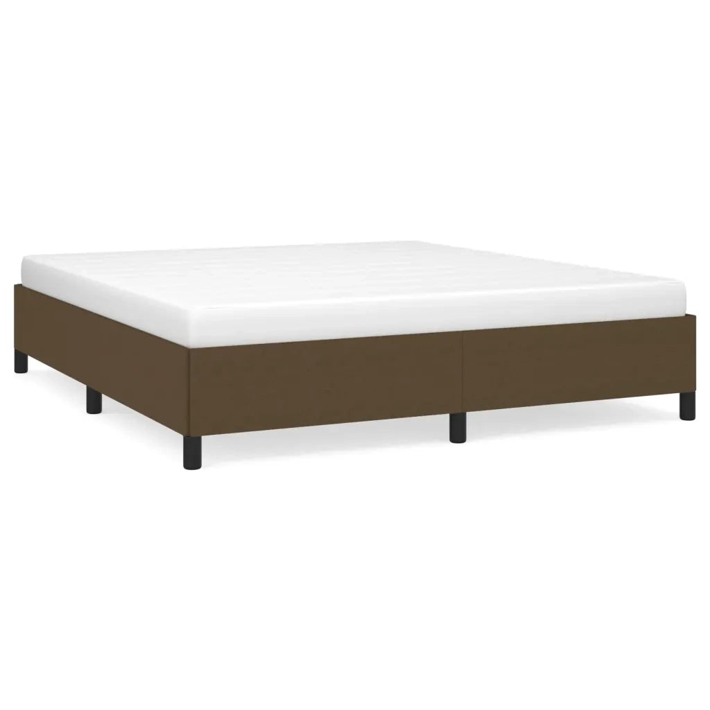 Giroletto senza Materasso-Struttura Letto Marrone Scuro 160x200 cm Tessuto