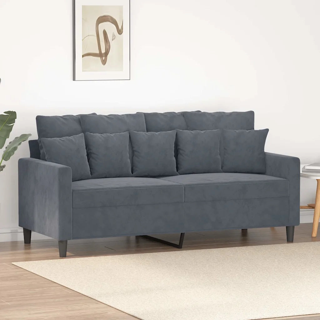 Divano a 2 Posti-Sofa 2 Posti grigio scuro140 cm in Velluto 186642