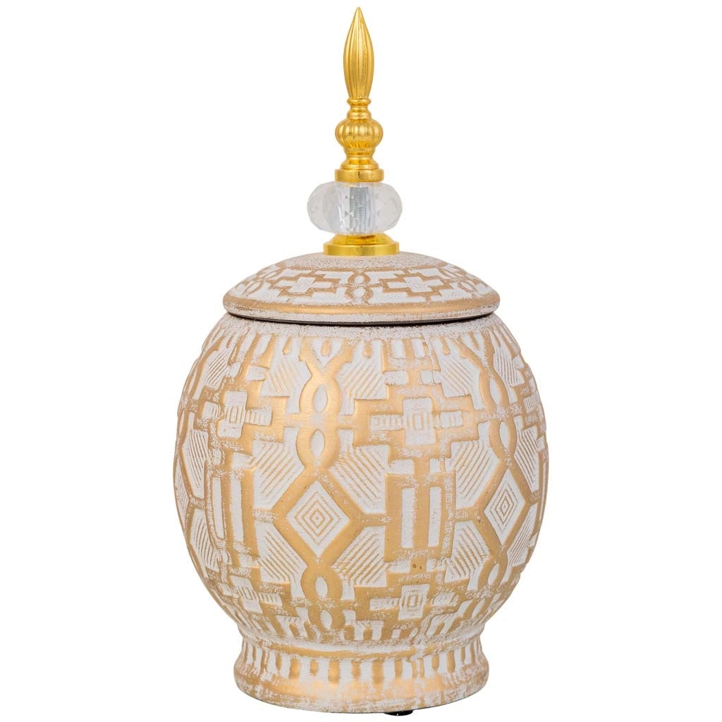 Vaso in ceramica dorata, D16x29h cm