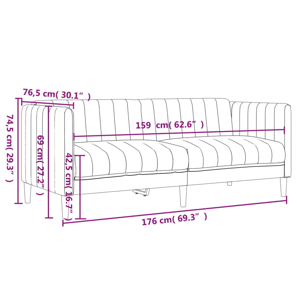 Divano a 2 Posti-Sofa 2 Posti Grigio Talpa in Tessuto 264411