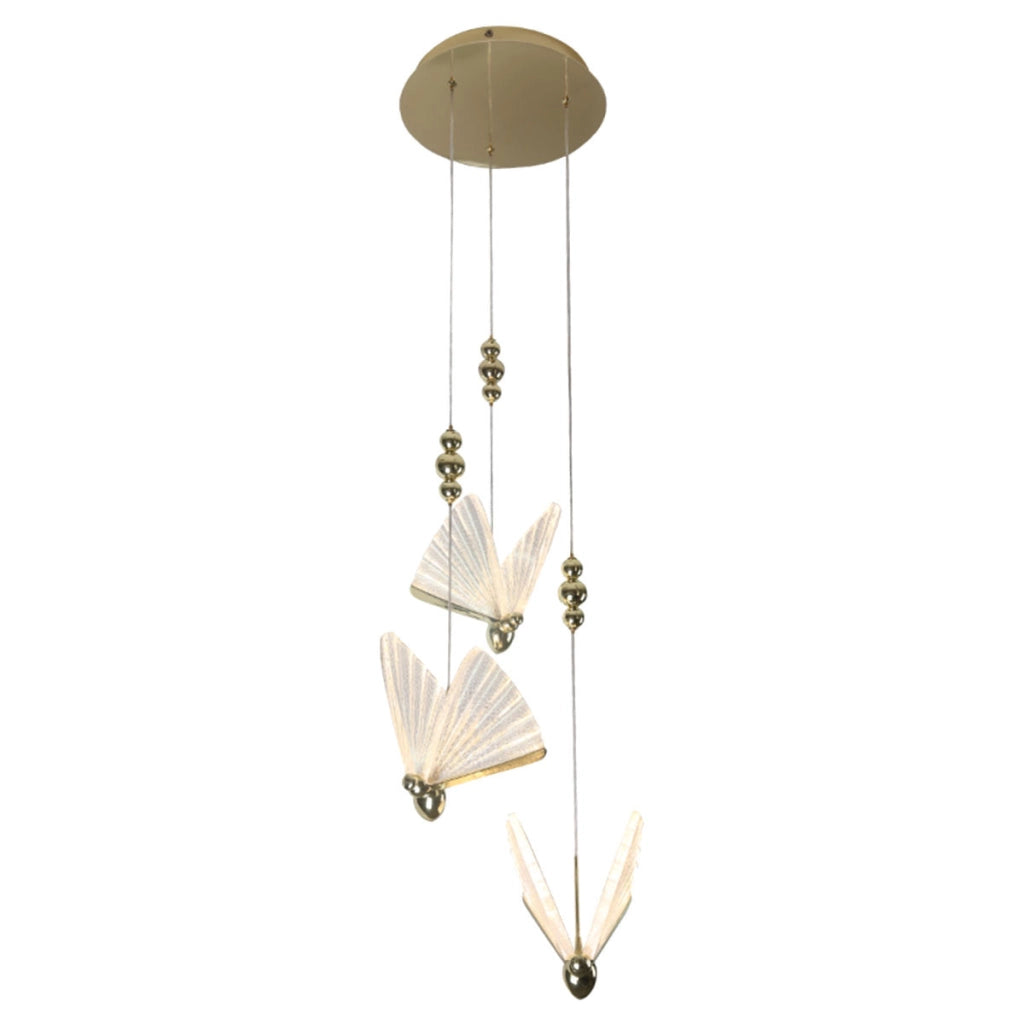Lampada a sospensione LED oro farfalle glamour Mariposa