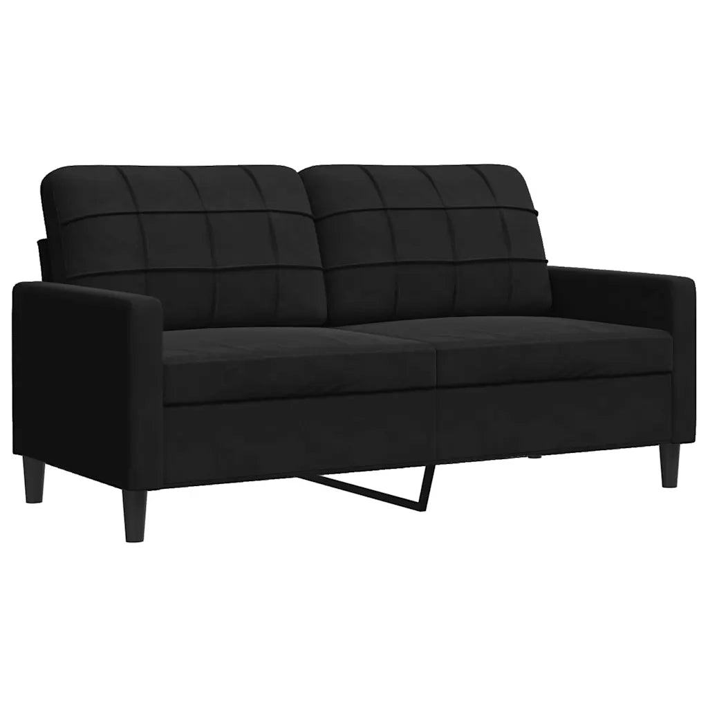 Set di Divani 4 pz con Cuscini e Rinforzi Nero in Velluto 3278466
