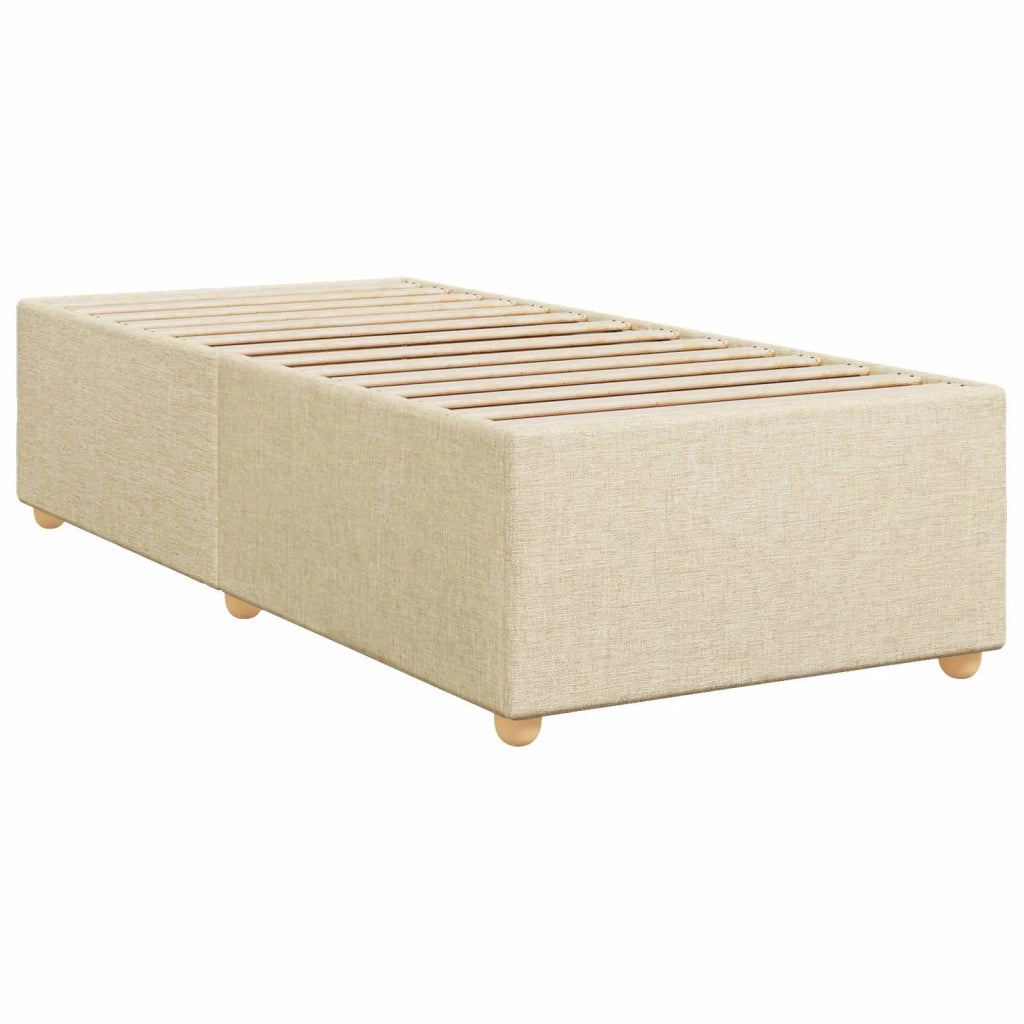 Letto box spring con materasso Crema 80 x 200 cm Tessuto 3450837