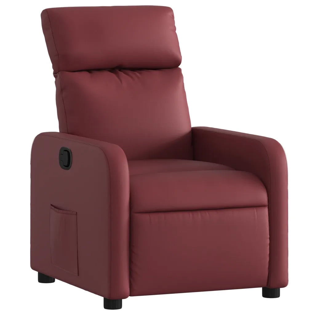 Poltrona Reclinabile Rosso Vino in Similpelle 374187