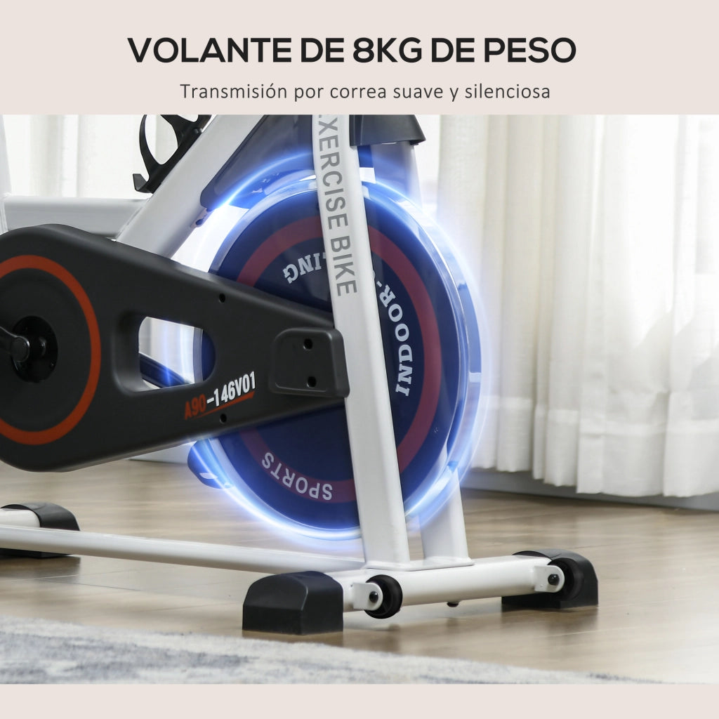 Bicicletta Statica con Resistenza Regolabile ¨C Minimal ¨C Bianco