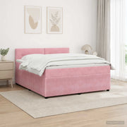 Letto box spring con materasso Rosa 160 x 200 cm Velluto 3451714