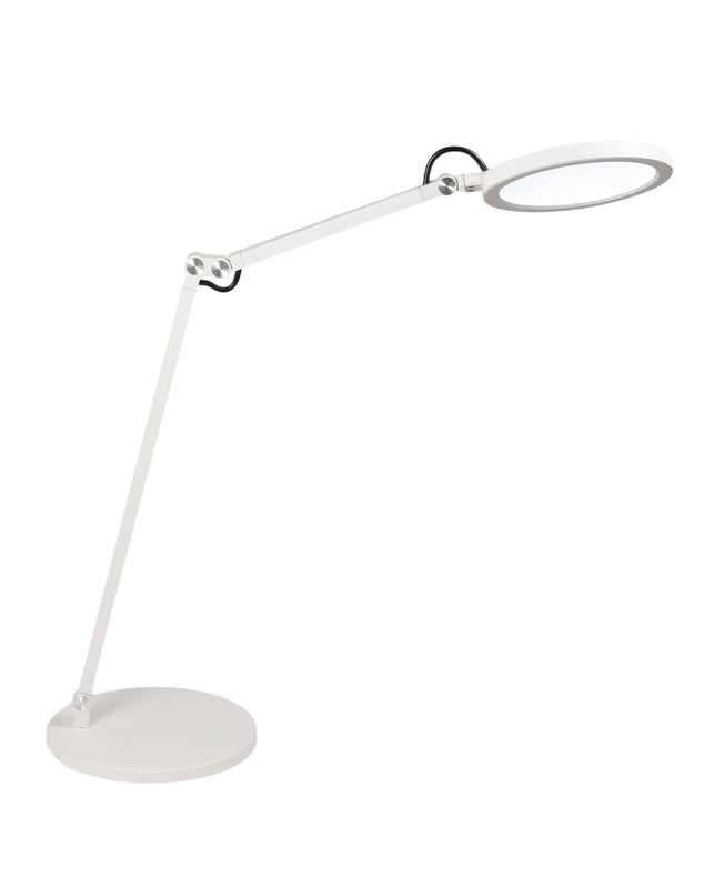 Regina - Lampada da tavolo orientabile bianca Fabas Luce - LED Touch integrato 9W dimmerabile CCT (3000K 4000K 5000K 6000K)