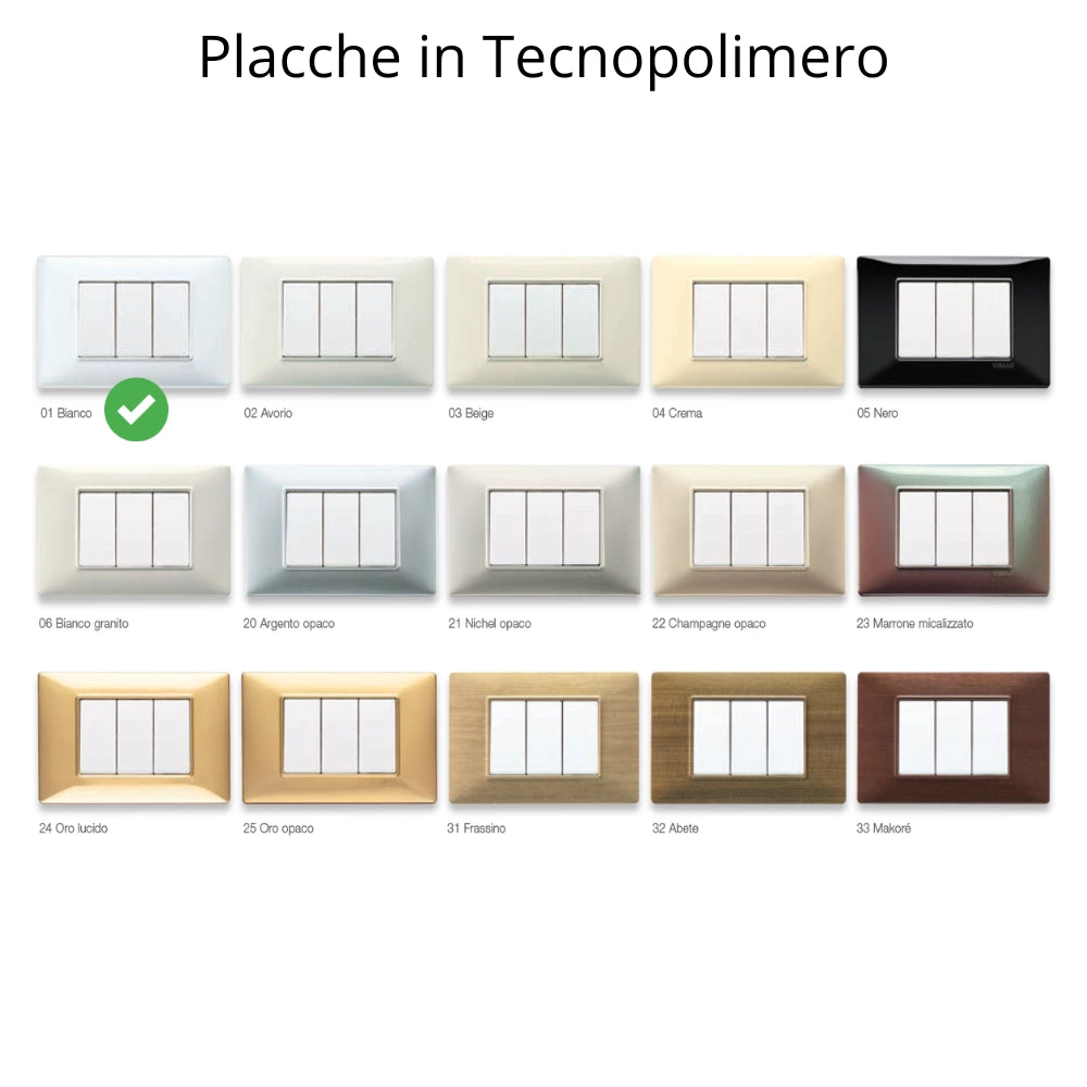 Vimar plana placca 3 posti pezzi 10 tecnopolimero bianco 14653.01