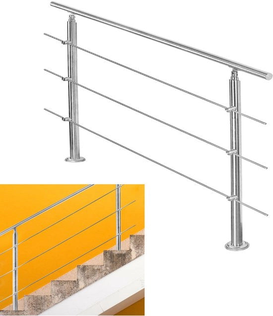 100 cm Levetture RVS con 3 Stanghe Orizzontali, Resistente, Laccato Argento