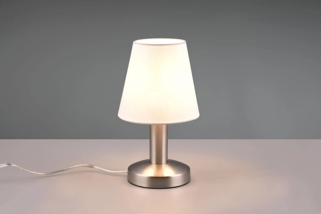 MATS II LAMPADA ACCIAIO PARALUME BIANCO H.24CM 1 LUCE ATTACCO E14