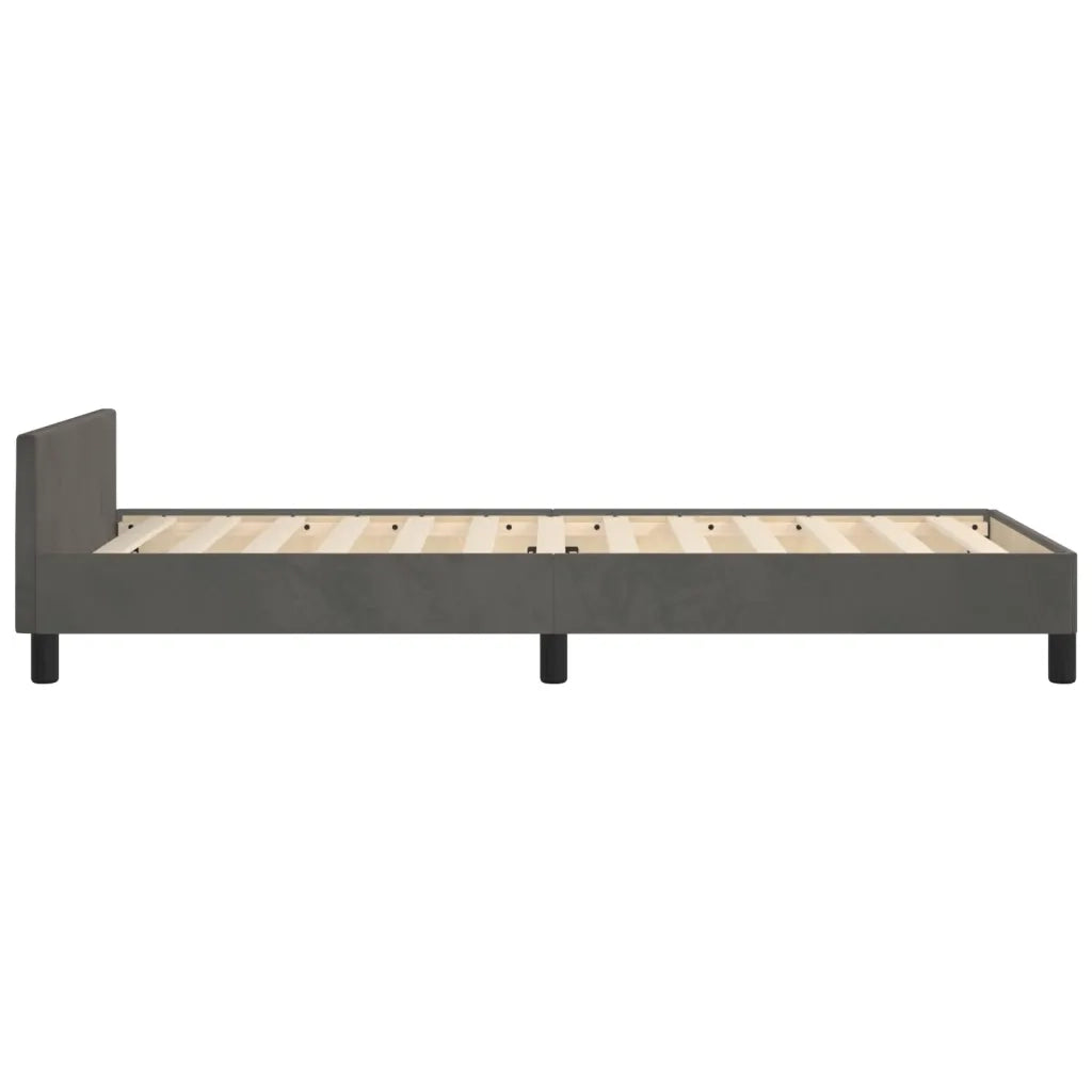 Giroletto senza Materasso Grigio Scuro 80x200 cm Velluto