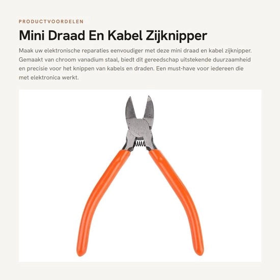 Miniatura per tagliare cavi e fili - 5 pollici strumento di precisione - Acciaio CrMoV - Per cavi elettronici - Progettato ergonomicamente -