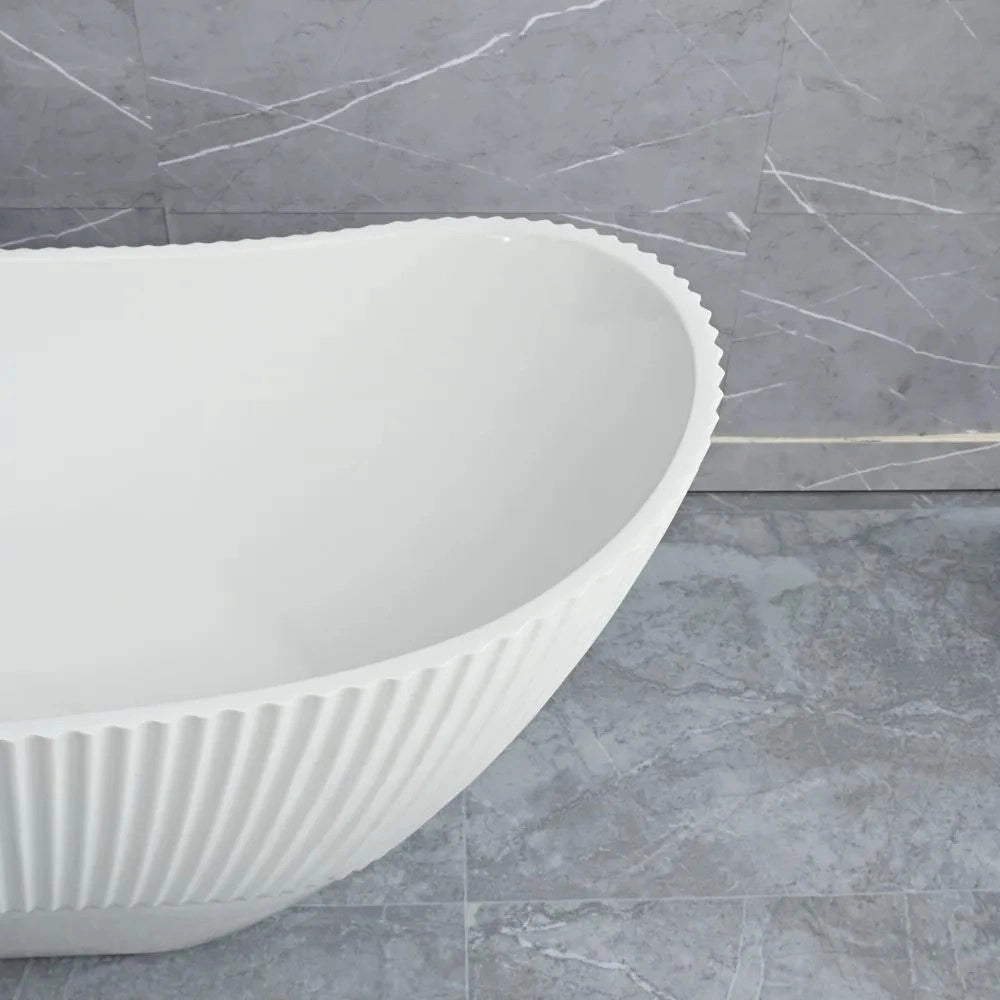Vasca Da Bagno Freestanding In Acrilico Atena 170 Copritappo bianco