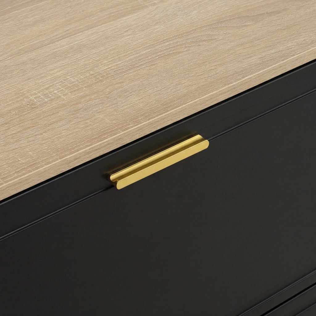 ARMADIO DA INGRESSO Set da 4 pezzi 130x35x166 cm Naturale e Nero