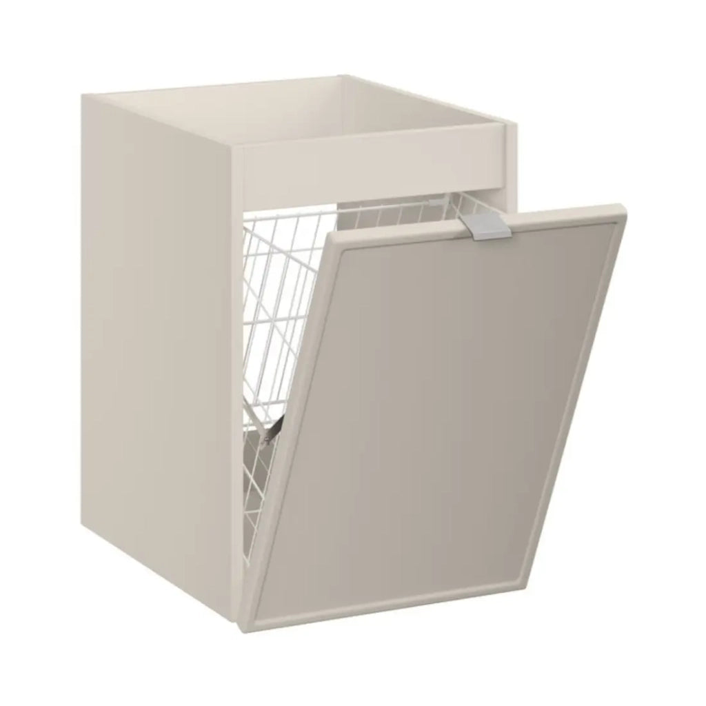 Insieme BRAZZA: mobile sottolavabo con cassetti 120cm con cesto per la biancheria + piano per lavabo + lavabo da appoggio cachemire
