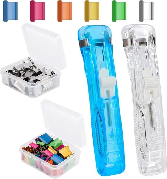 Clip Dispensers Portatili - Translucidi Blu - Set da 2 Pezzi con Vescichette.