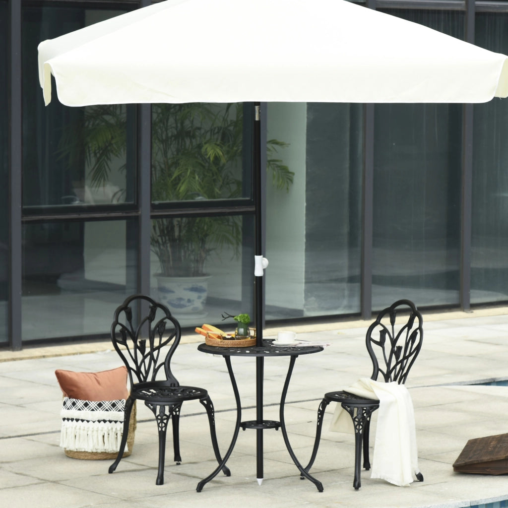 Set Tavolo da Pranzo con 2 Sedie ¨C Xylo ¨C Alluminio Nero per Balcone