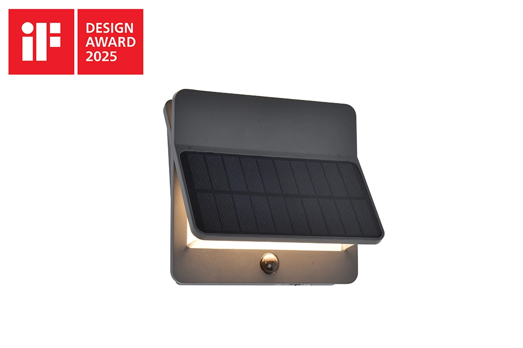 Applique solare LED PIR ALETA Lutec grigio scuro