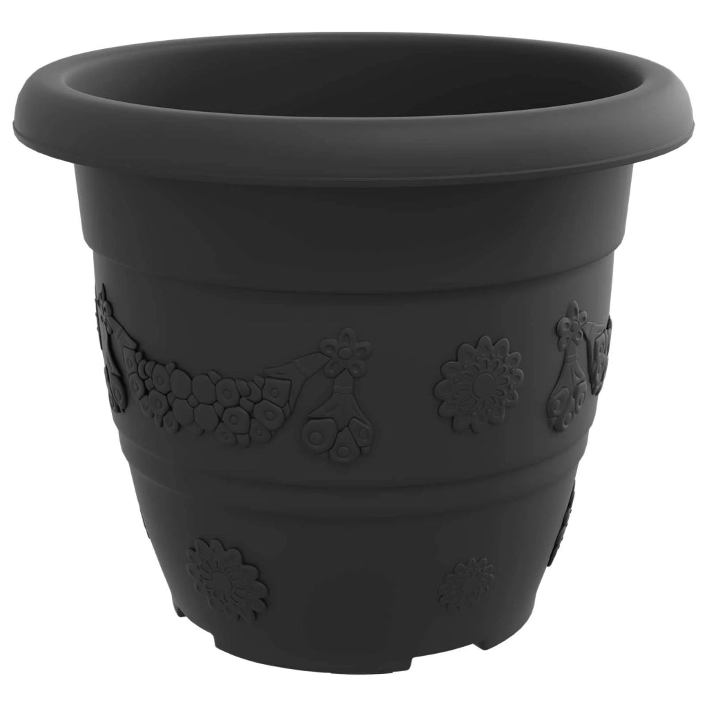 Vasi per Piante 6 pcs Nero Ø 30 x 25 cm Plastica 3403277