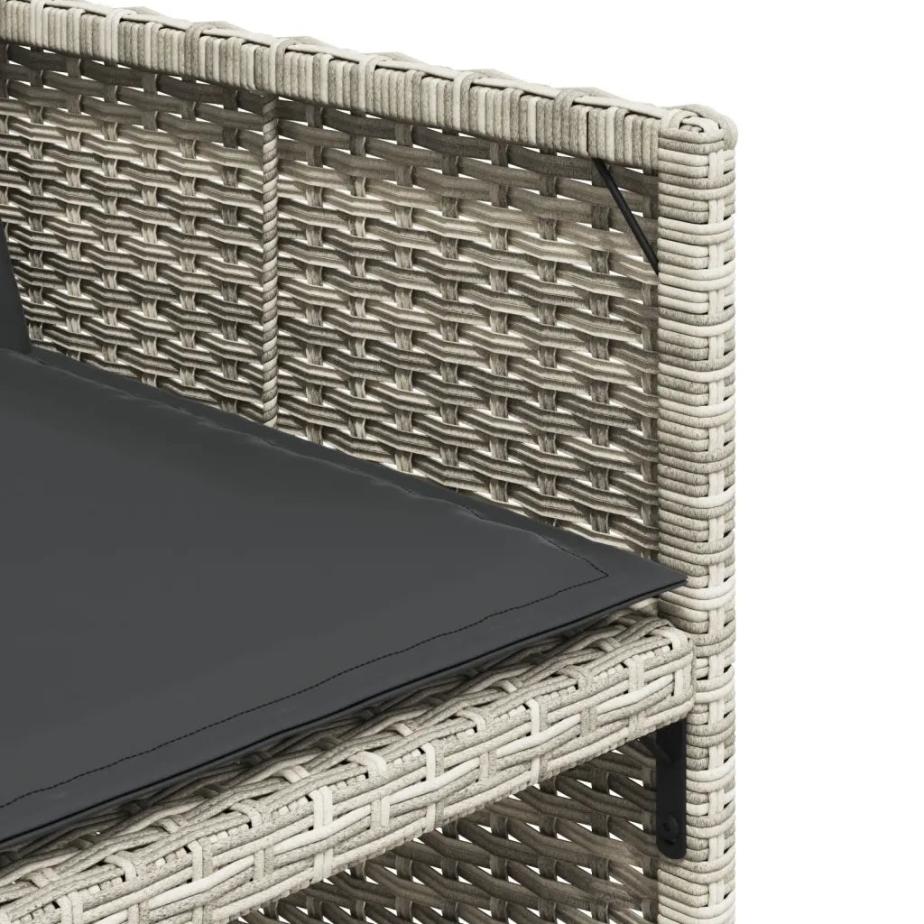 Set Pranzo da Giardino 9pz con Cuscini Grigio Chiaro Polyrattan 3277906