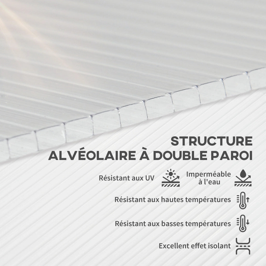 Pannello in policarbonato alveolare ¨C Minimal ¨C 4 mm, 121x61 cm, resistente ai raggi UV, personalizzabile