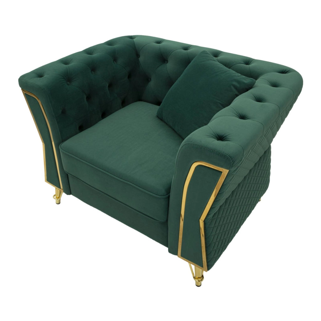 Poltrona VKH321, Verde, Legno, 104x83x76 cm