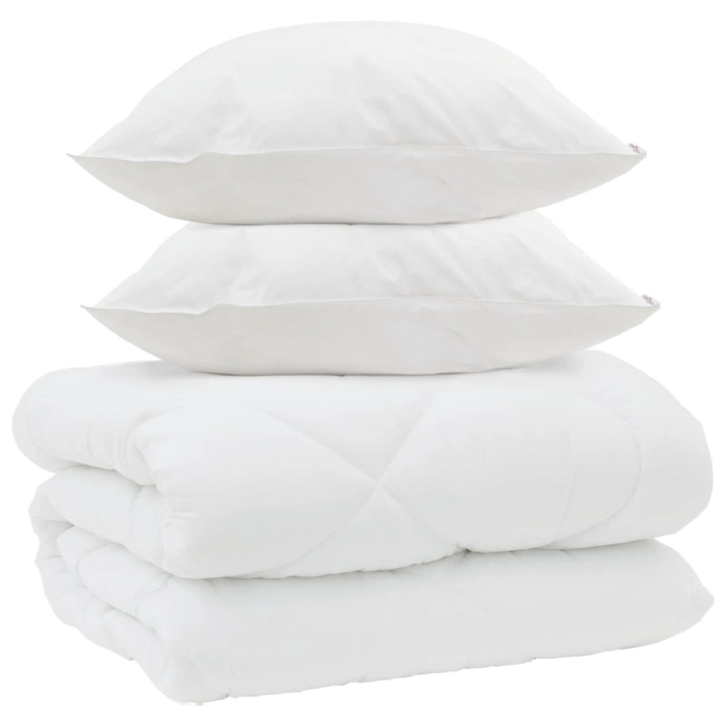 Piumone | Duvet Invernale con cuscino 3 pz Bianco Microfibra