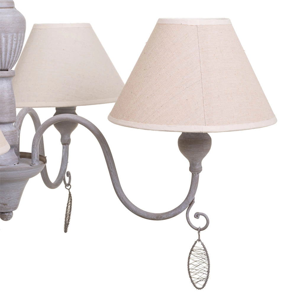 Lampada a sospensione grigia 55x55x125h