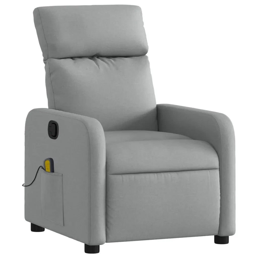 Poltrona reclinabile massaggiante in tessuto grigio chiaro 3206863