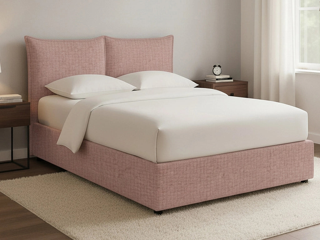 Malton, Letto Piazza e Mezza Sfoderabile Made in Italy, Rosa