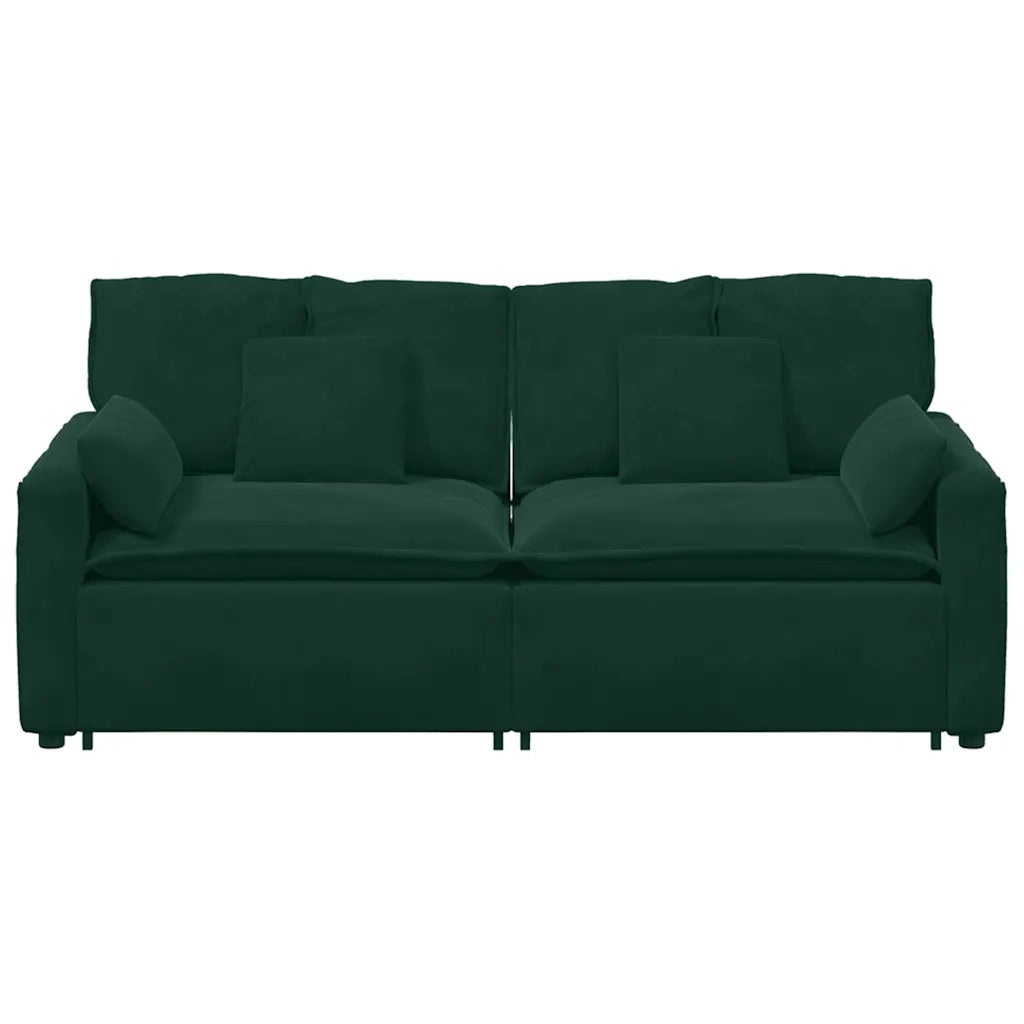Divano Modulare con Cuscini Verde Scuro 3321131