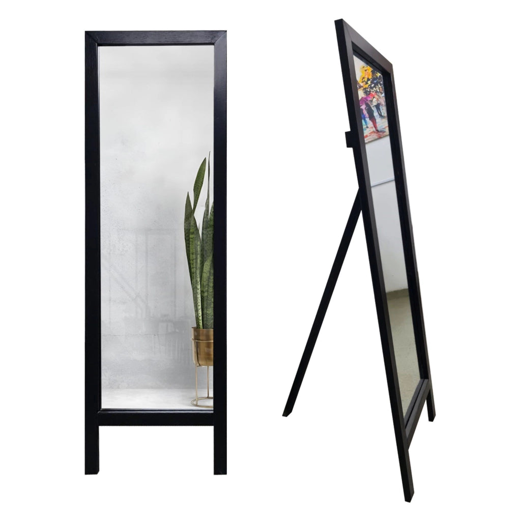 Crea, Specchio Forma Rettangolare, 45x145h cm Nero