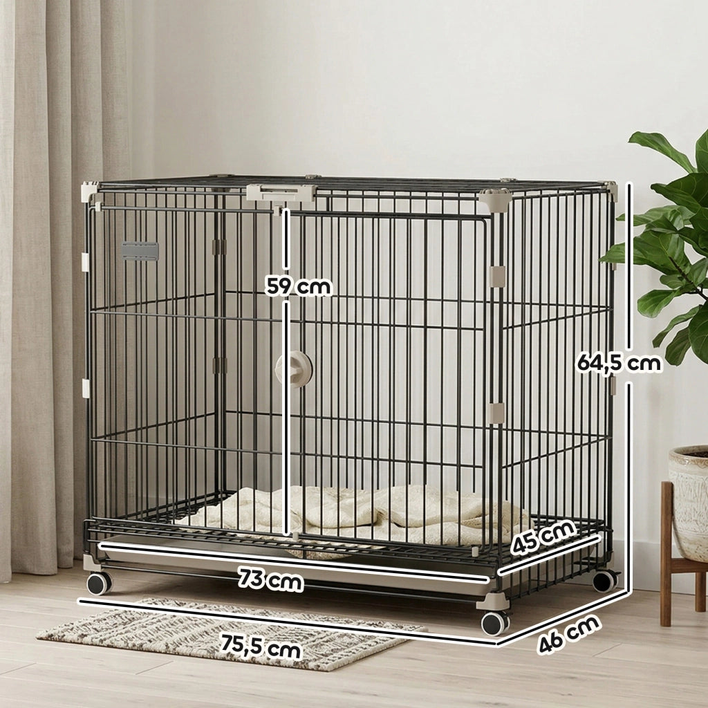 Cage per Cani ¨C Minimal ¨C Nero 75.5x46x64.5cm