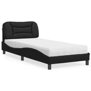 Letto con Materasso Hvar Nero 90x190 cm in Similpelle