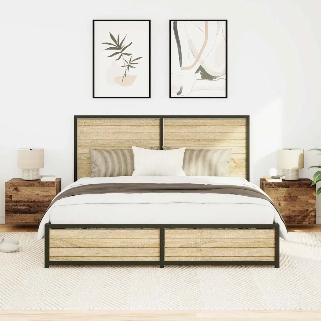 Set di 2 Comodini | Armadio da Notte | Mobiletto da notte Legno vecchio 50 x 39 x 41 cm