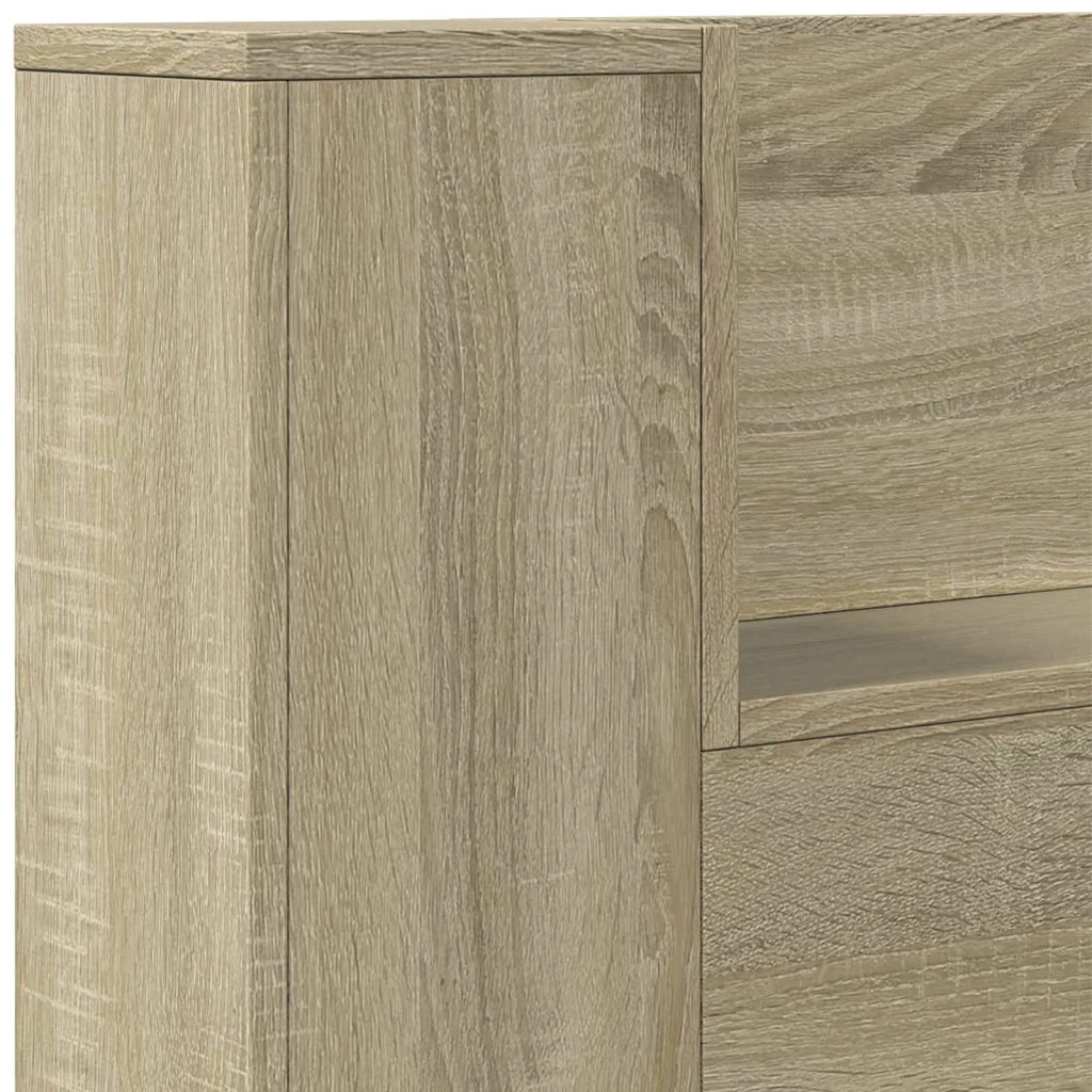 Testiera | Testata con Mobile e LED Sonoma 160 x 16,5 x 103,5 cm