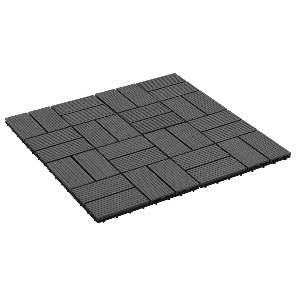Piastrella per Decking 11 pcs Nero 30 x 30 cm WPC 42046676