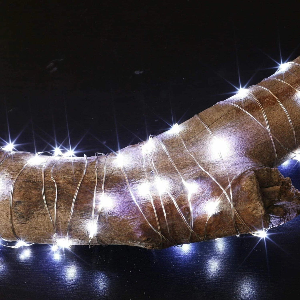 Luci di natale 150 micro led batteria 15 mt con telecomando esterno LUCE FREDDA