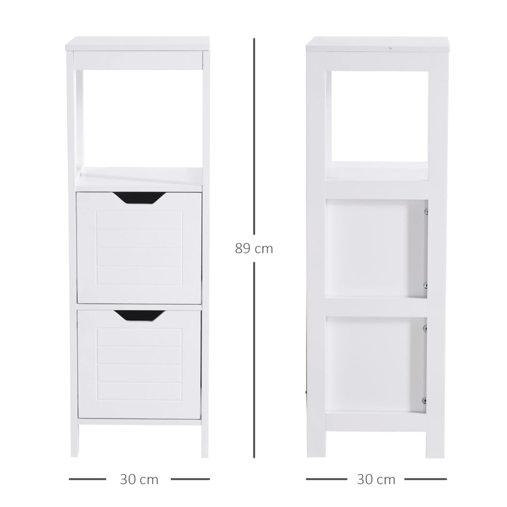 Mobile Bagno con Anta e Cassetti ¨C Minimal ¨C Bianco 30x30x89 cm