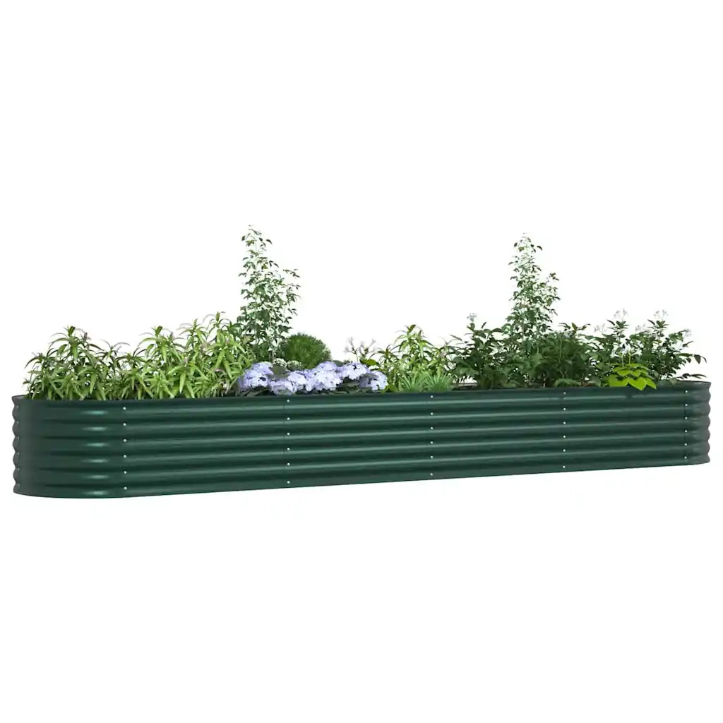 Fioriere | Cassetta per fiori | Letto Rialzato Verde 400 x 80 x 44 cm Acciaio