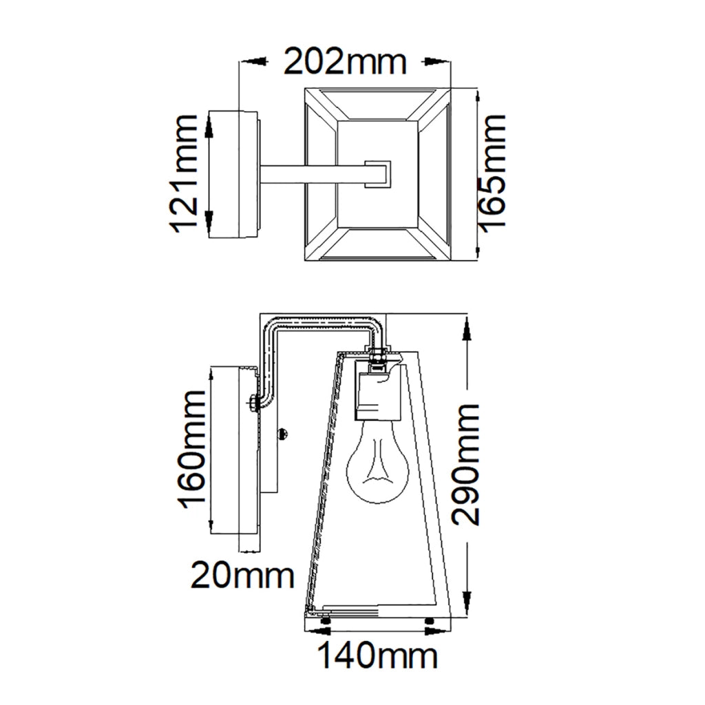 Applique esterna Kichler Delison marrone E27 60W IP44