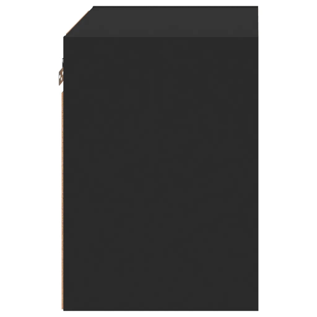 Comodino con Luci LED a Parete Nero 837066