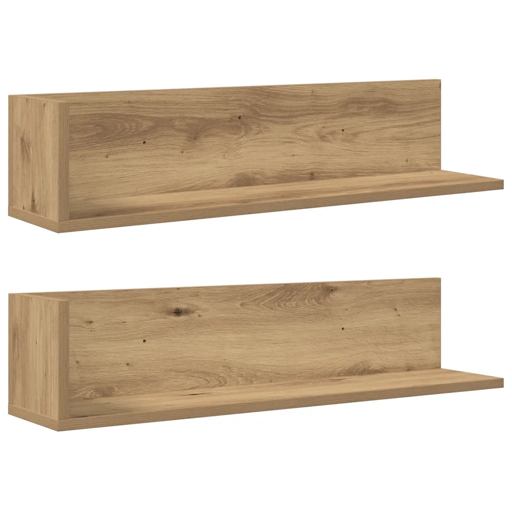 Mensole da Parete 2 pz Artigianale 75x16,5x16,5cm in Truciolato 860039