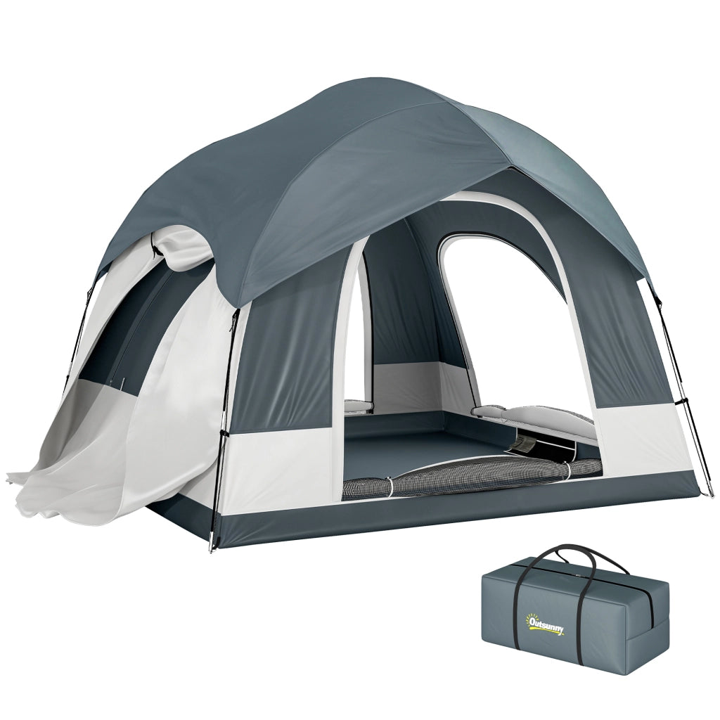 Tenda da Campeggio 2-4 Persone ¨C Xylo ¨C Impermeabile con 3 Porte, Compatibile SUV, Blu Scuro