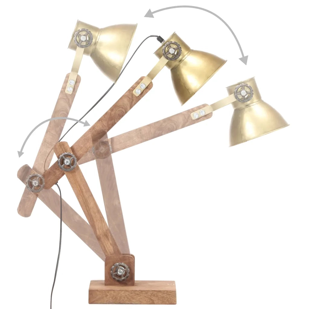 Lampada da Scrivania Industriale Ottone Rotonda 58x18x90 cm E27 320552