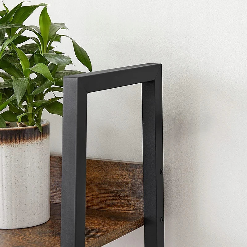 Scaffale Nero 170 cm in Metallo e Legno Funzionale e Salvaspazio