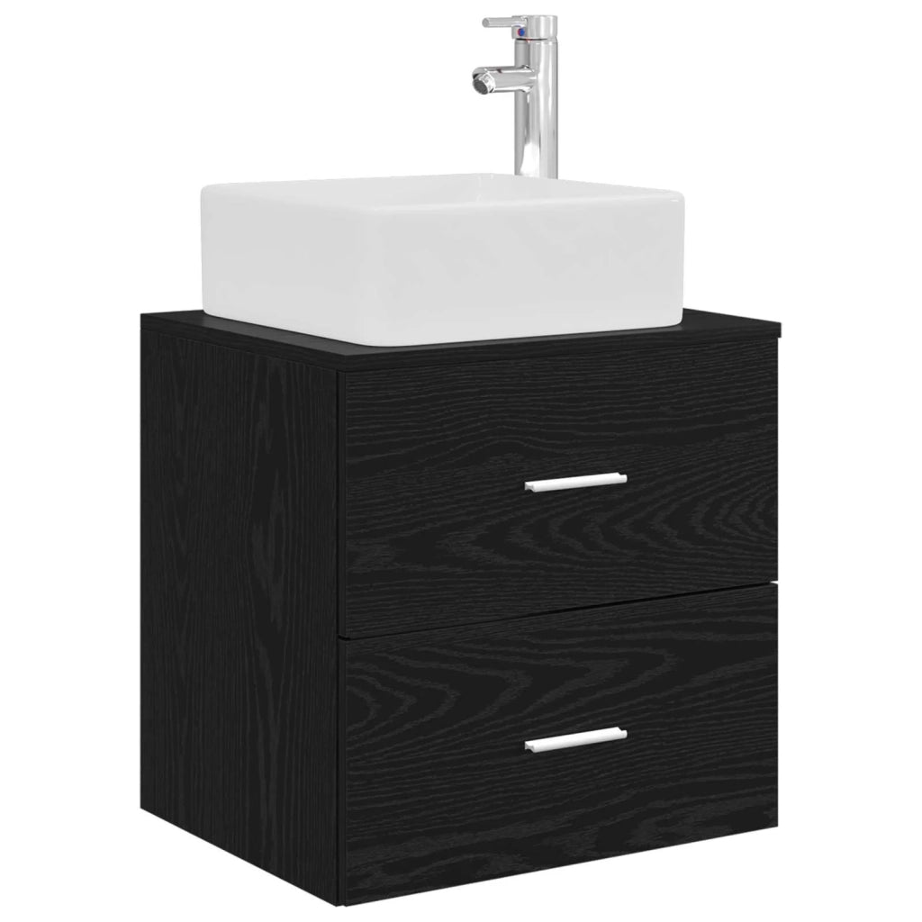 Set di mobili per il bagno 4 pz Rovere Nero 3406864
