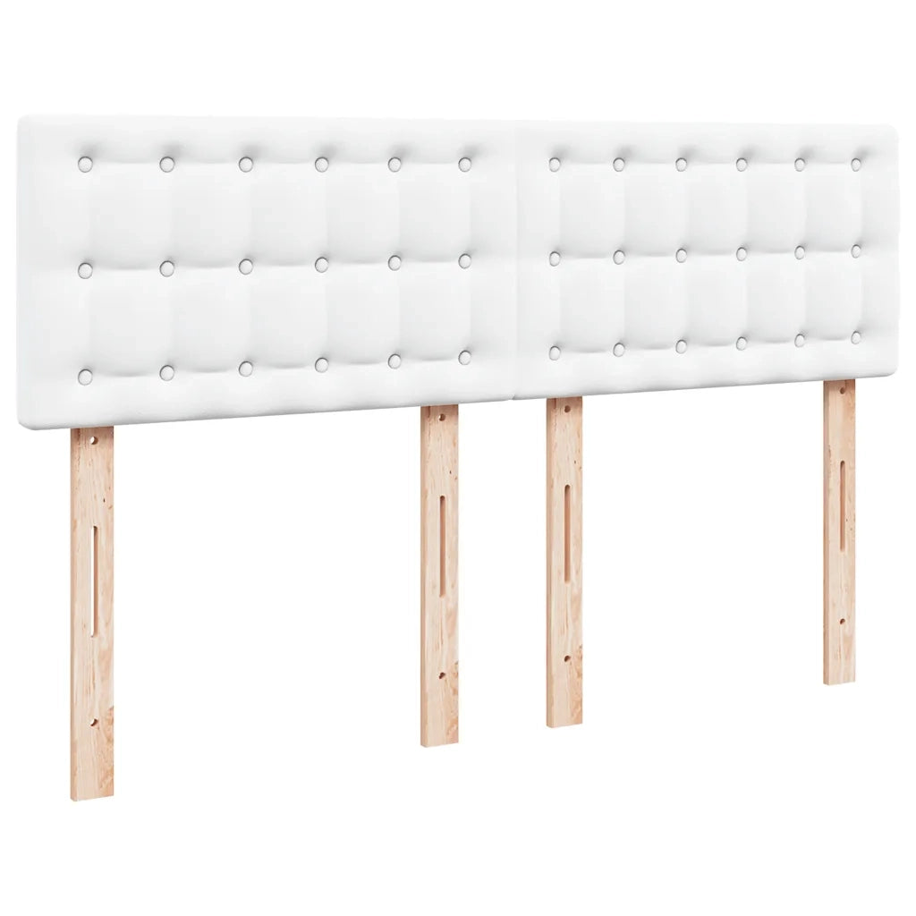 Struttura Letto Pouf con Materasso Bianco 140x200 cm Similpelle 3311309