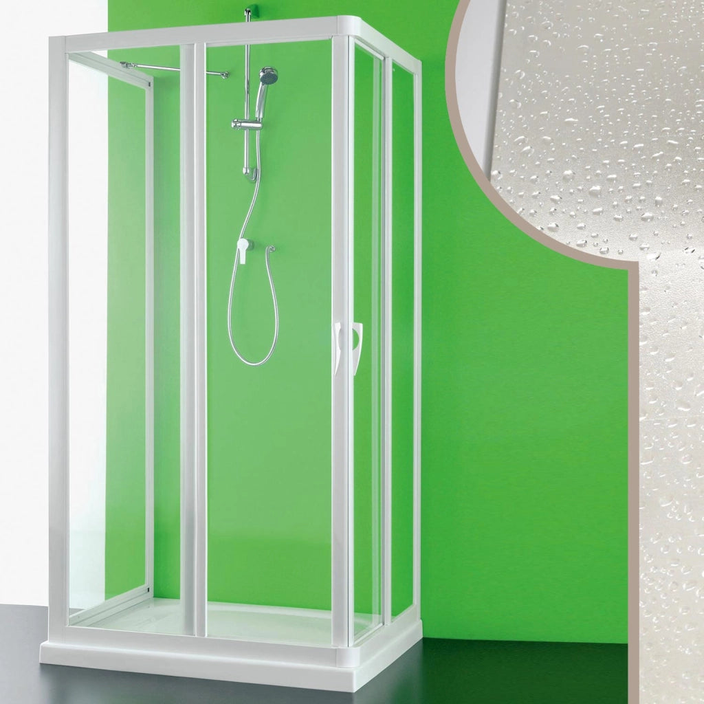 Box doccia 3 lati 75x90x75 CM in Acrilico mod.Venere con apertura centrale