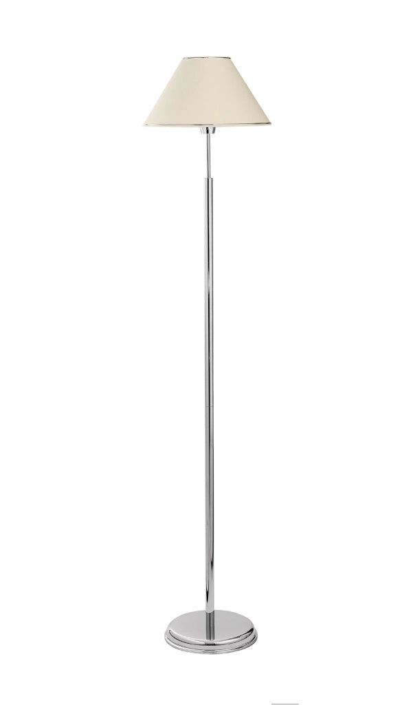 Lampada da terra minimal cromata paralume ecru E27 15W Jupiter